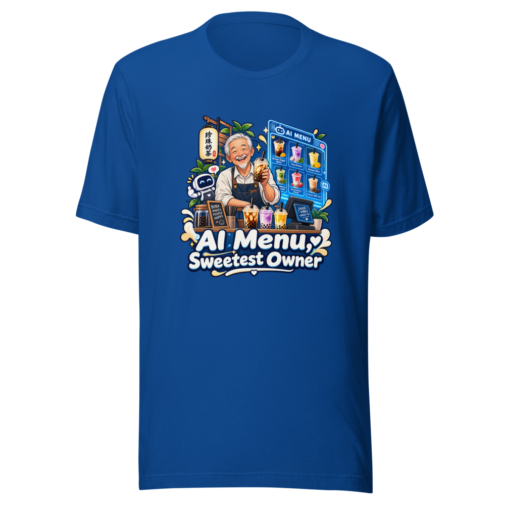 AI Menu Boba Shop Sweet Old Man Tee - Image 8