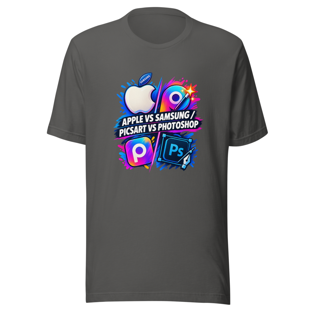 Apple vs Samsung, Picsart vs Photoshop Tee - Image 11