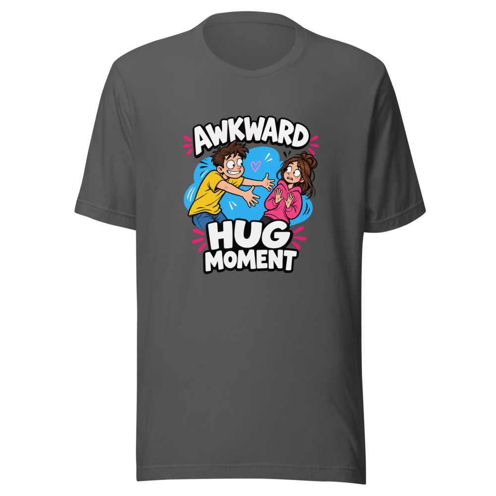 Awkward Hug Moment Funny Meme T-Shirt - Image 11