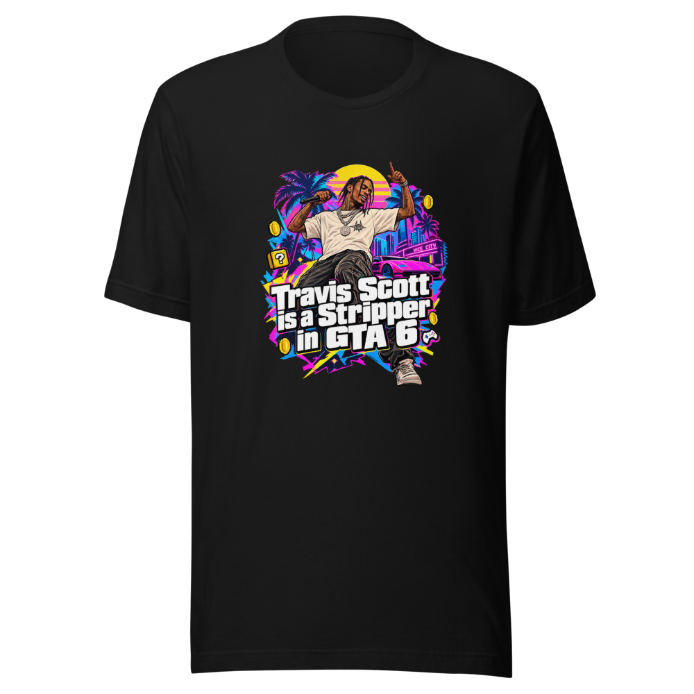 Travis Scott GTA 6 Stripper Meme T-Shirt - Image 2