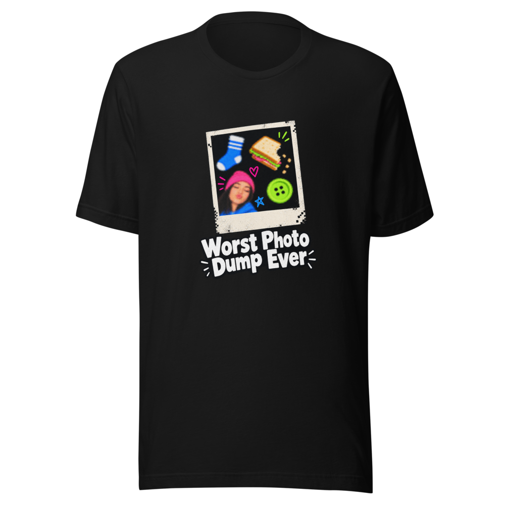 Worst Photo Dump Ever Funny Meme T-Shirt - Image 2