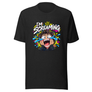Offbeat Orbit Screaming Laughing Face Meme T-Shirt