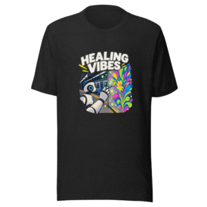 Healing Vibes Anti AI Art Subway Tee