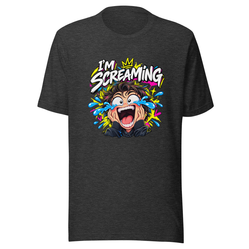 Offbeat Orbit Screaming Laughing Face Meme T-Shirt - Image 9