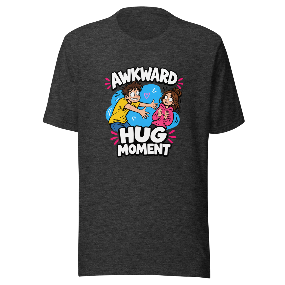 Awkward Hug Moment Funny Meme T-Shirt - Image 9