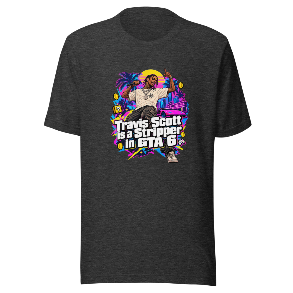 Travis Scott GTA 6 Stripper Meme T-Shirt - Image 9