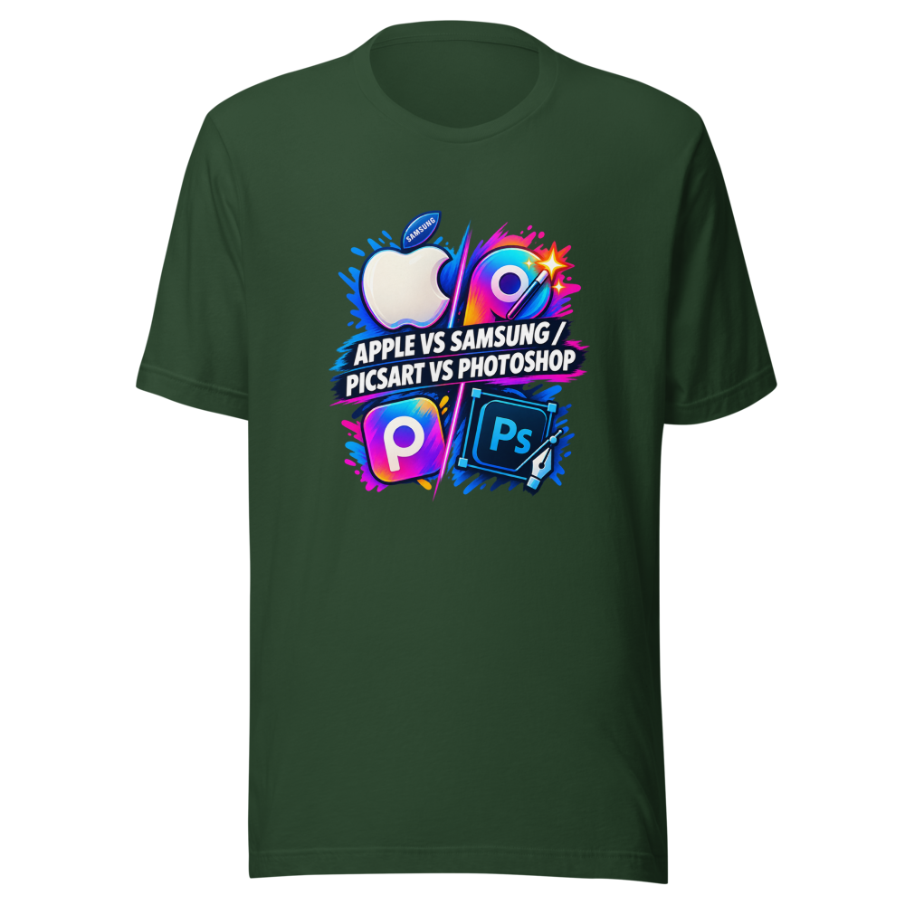 Apple vs Samsung, Picsart vs Photoshop Tee - Image 7