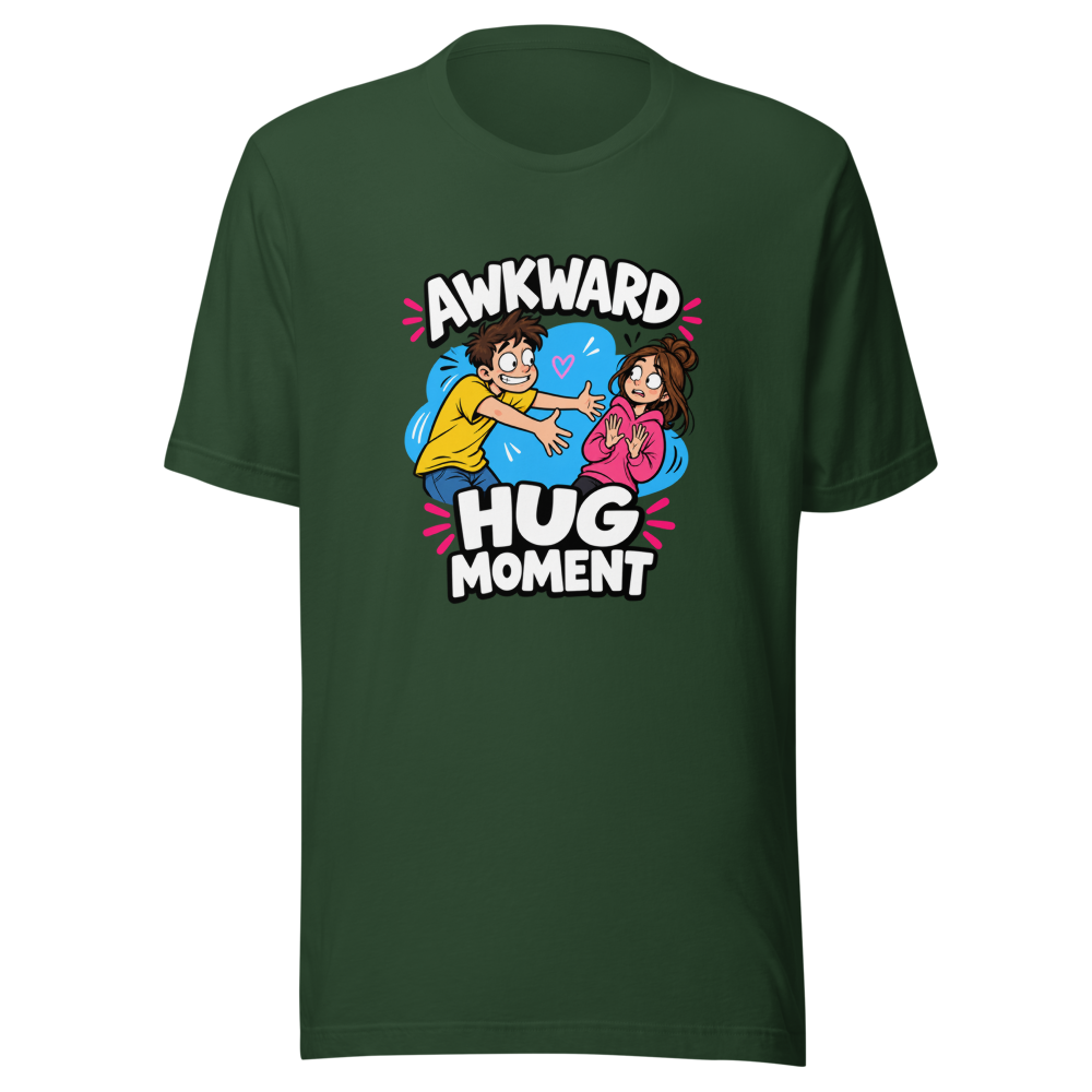 Awkward Hug Moment Funny Meme T-Shirt - Image 7