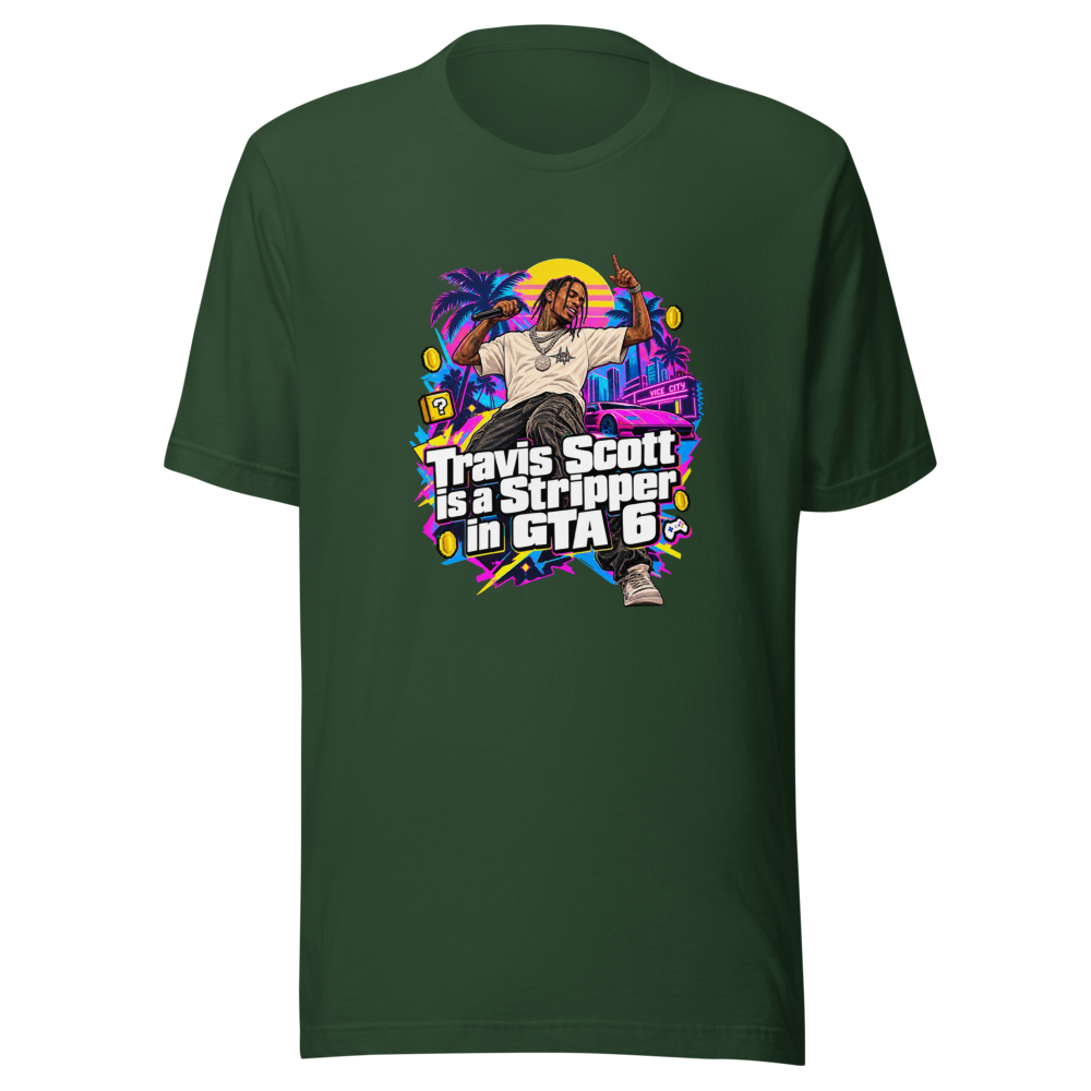 Travis Scott GTA 6 Stripper Meme T-Shirt - Image 7