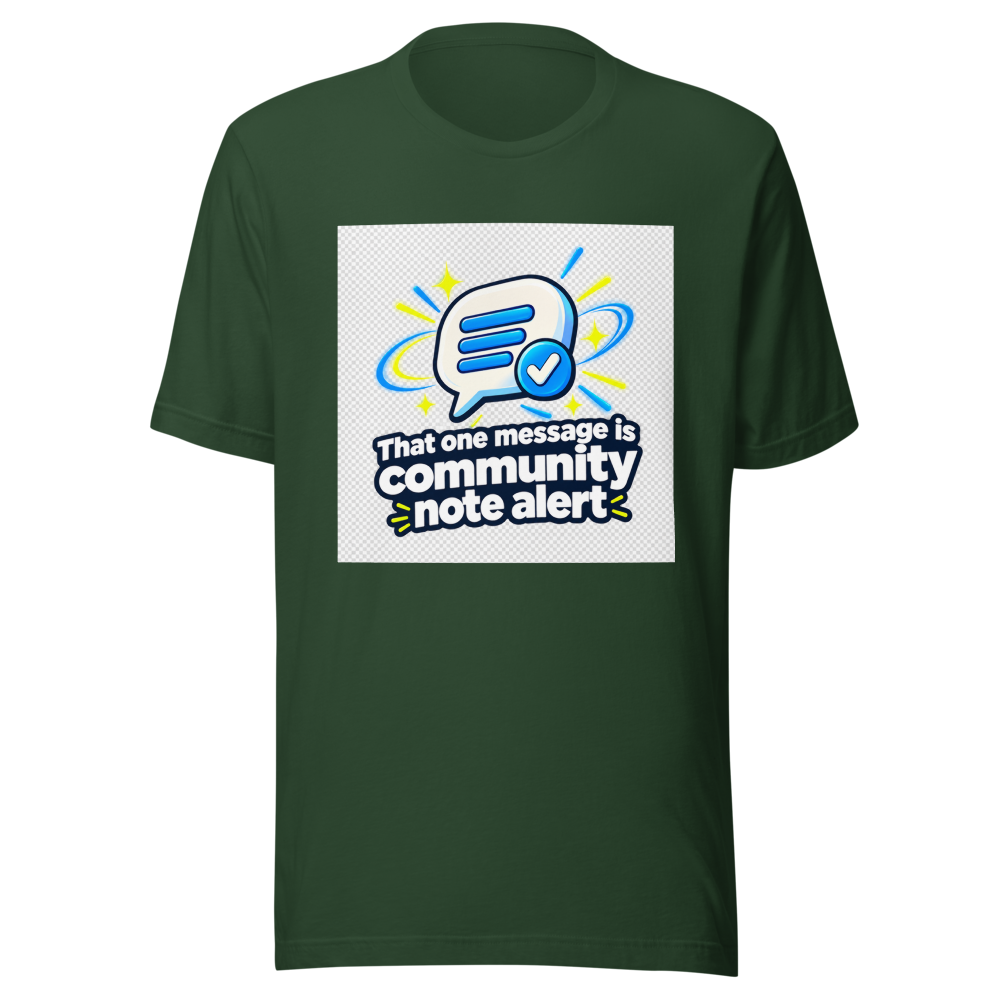 Community Note Alert Meme T-Shirt - Image 7