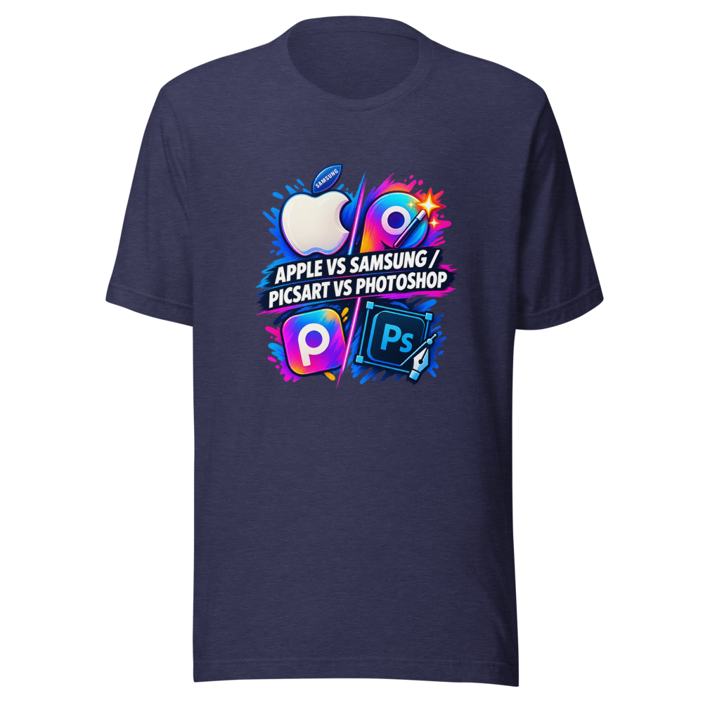 Apple vs Samsung, Picsart vs Photoshop Tee - Image 5