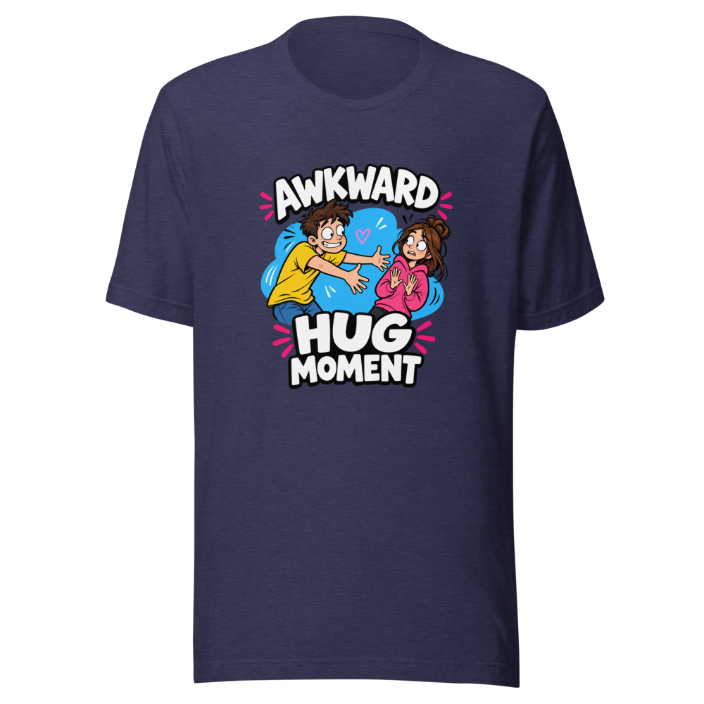 Awkward Hug Moment Funny Meme T-Shirt - Image 5