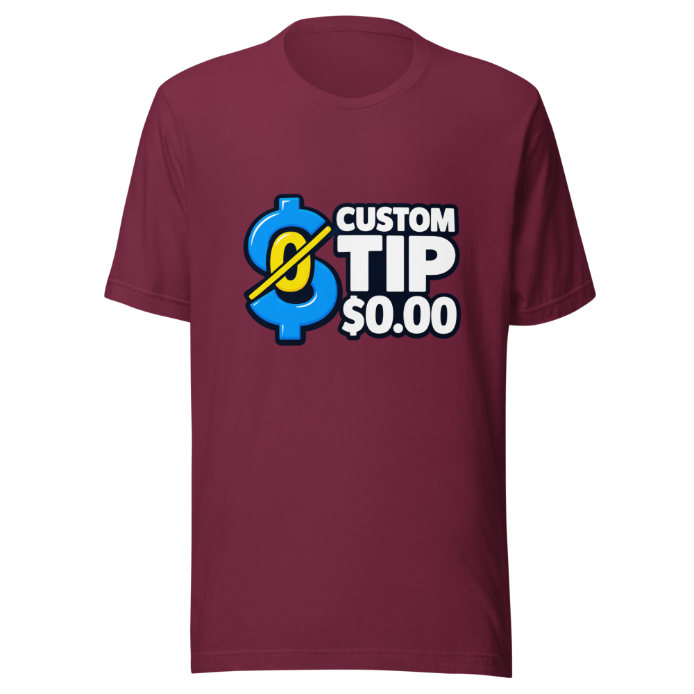 Custom Tip $0.00 Viral Meme T-Shirt - Image 6