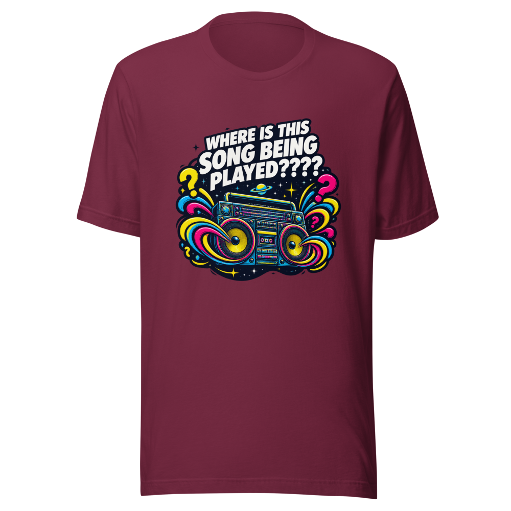 Where Is This Song Being Played Viral Meme T-Shirt - Image 6
