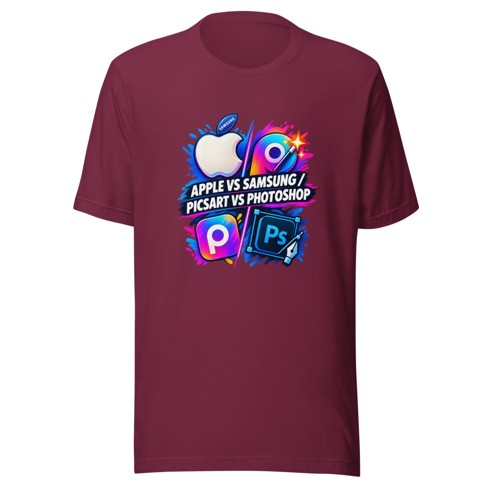 Apple vs Samsung, Picsart vs Photoshop Tee - Image 6