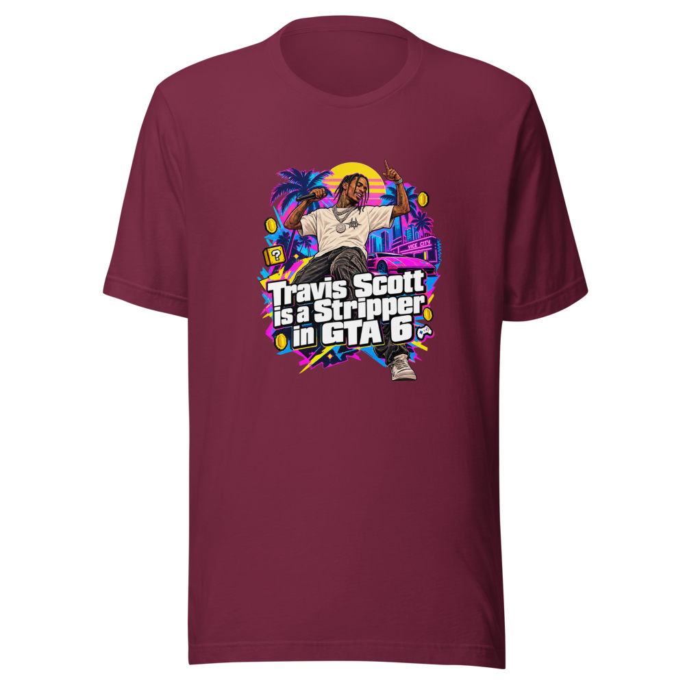 Travis Scott GTA 6 Stripper Meme T-Shirt - Image 6