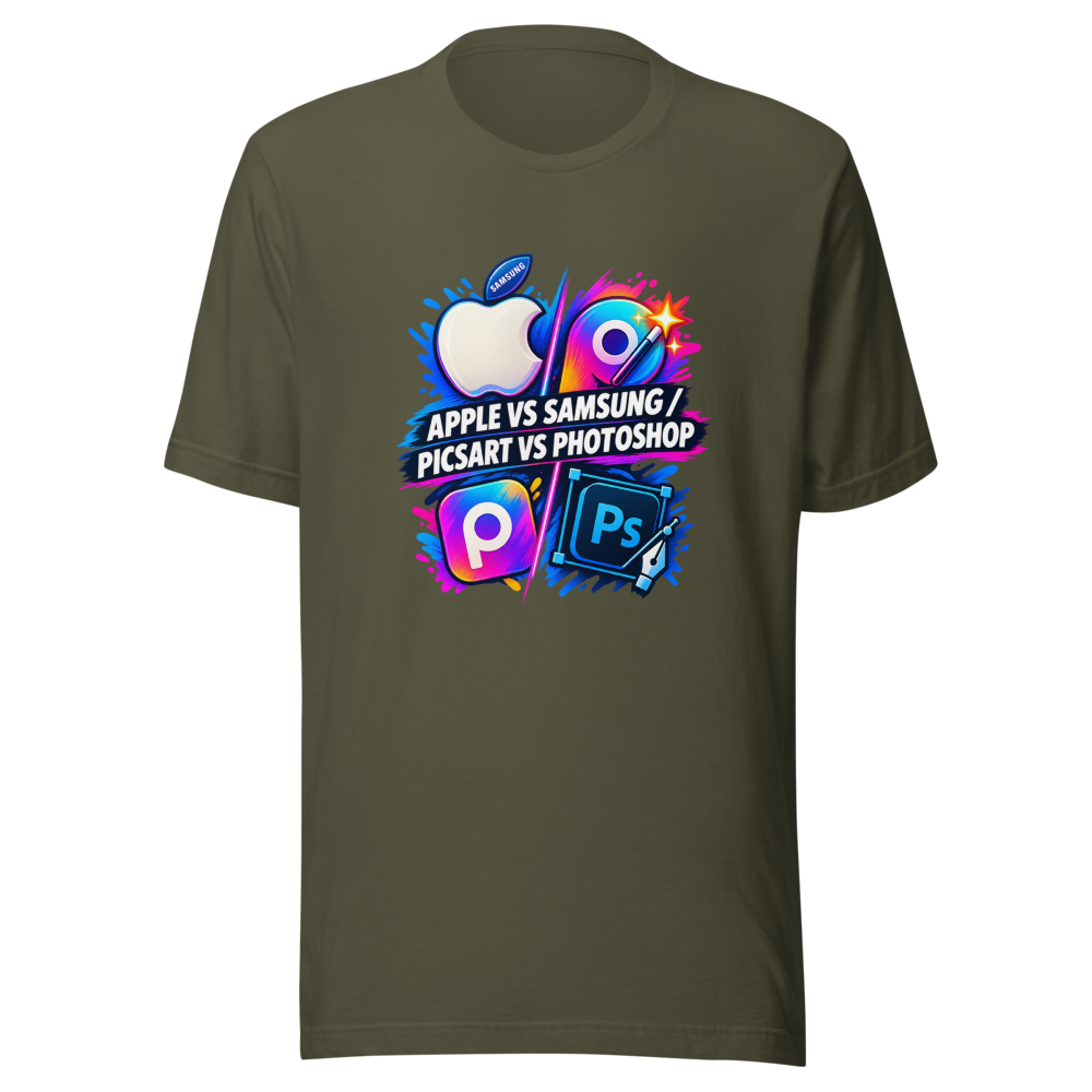 Apple vs Samsung, Picsart vs Photoshop Tee - Image 10
