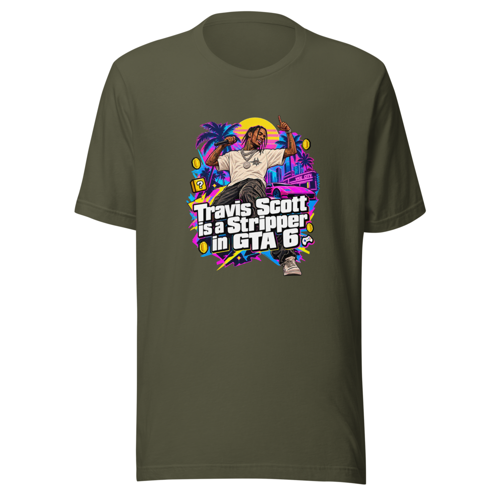 Travis Scott GTA 6 Stripper Meme T-Shirt - Image 10