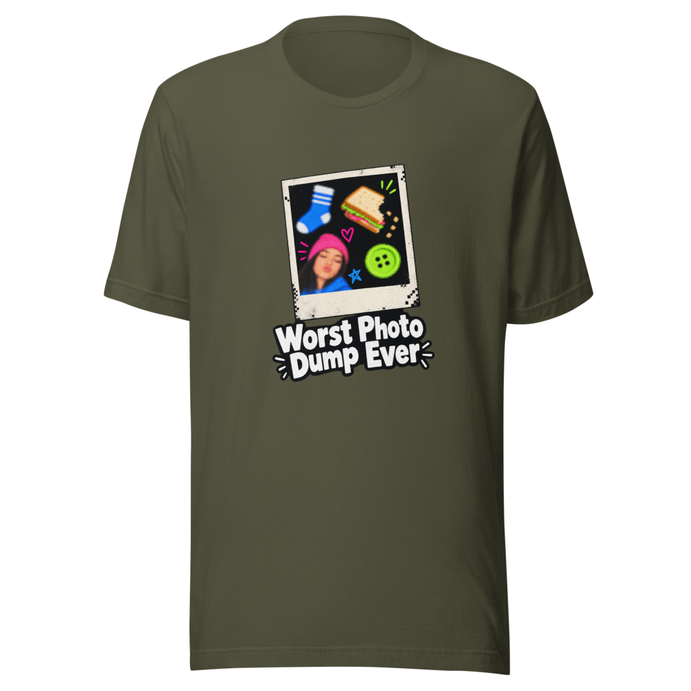 Worst Photo Dump Ever Funny Meme T-Shirt - Image 10