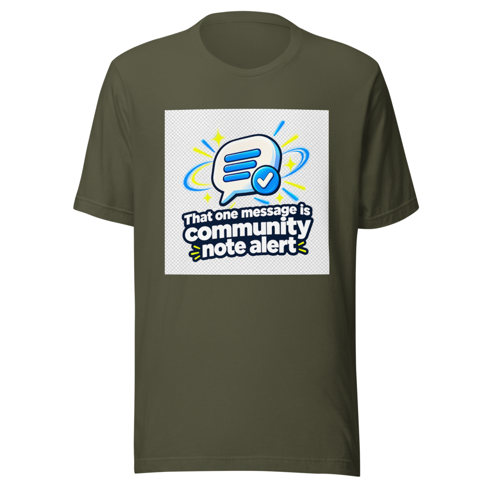 Community Note Alert Meme T-Shirt - Image 10
