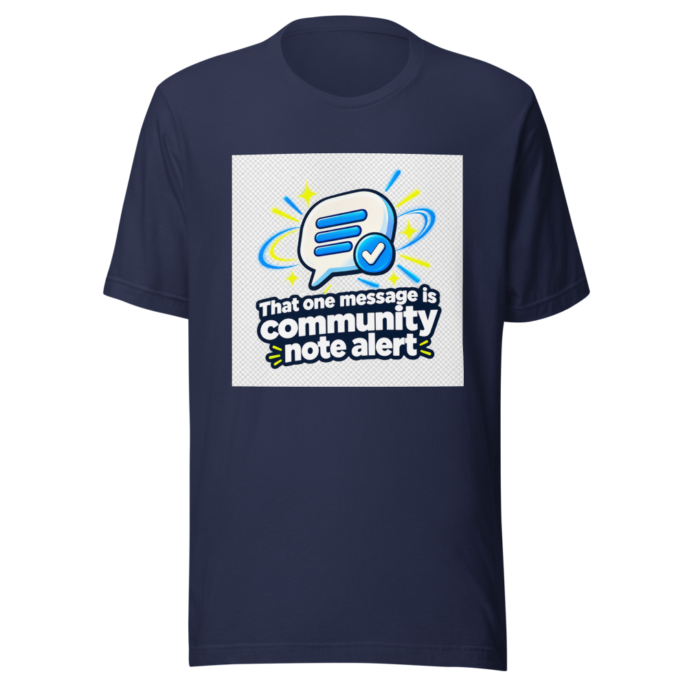 Community Note Alert Meme T-Shirt - Image 4