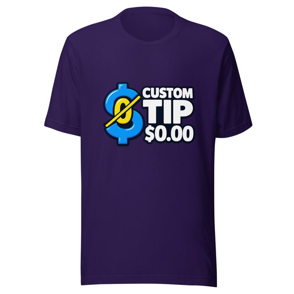 Custom Tip $0.00 Viral Meme T-Shirt - Image 3