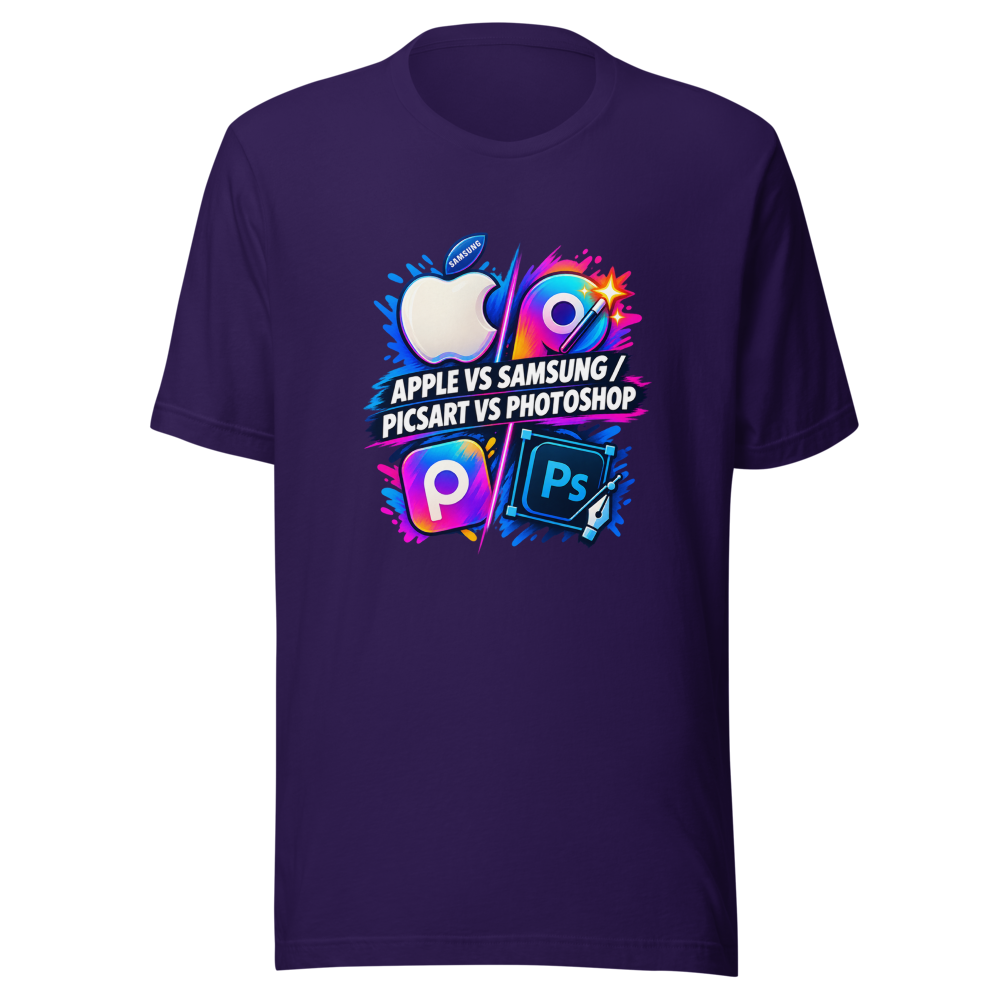 Apple vs Samsung, Picsart vs Photoshop Tee - Image 3