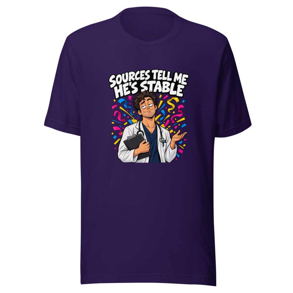 Sources Say He's Stable Funny Meme T-Shirt - Image 3