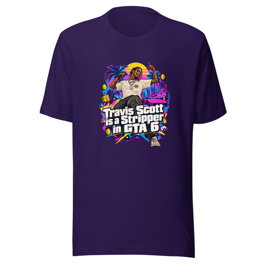 Travis Scott GTA 6 Stripper Meme T-Shirt - Image 3