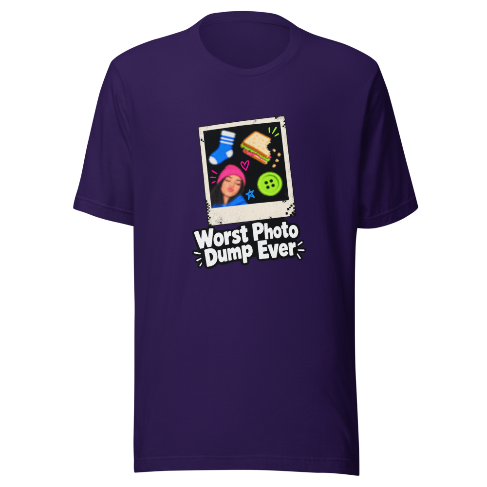 Worst Photo Dump Ever Funny Meme T-Shirt - Image 3