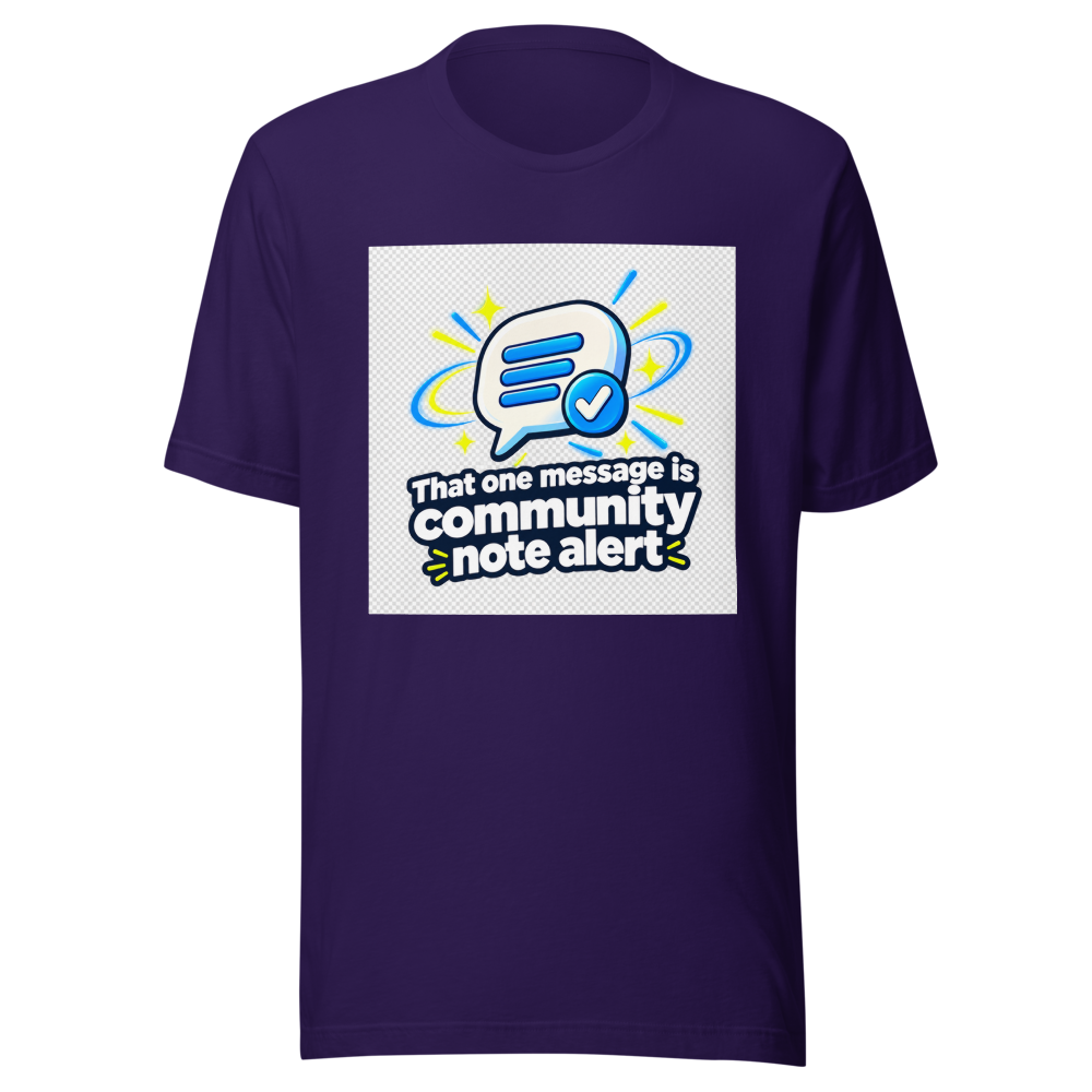 Community Note Alert Meme T-Shirt - Image 3