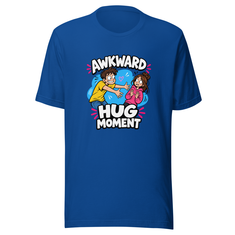 Awkward Hug Moment Funny Meme T-Shirt - Image 8