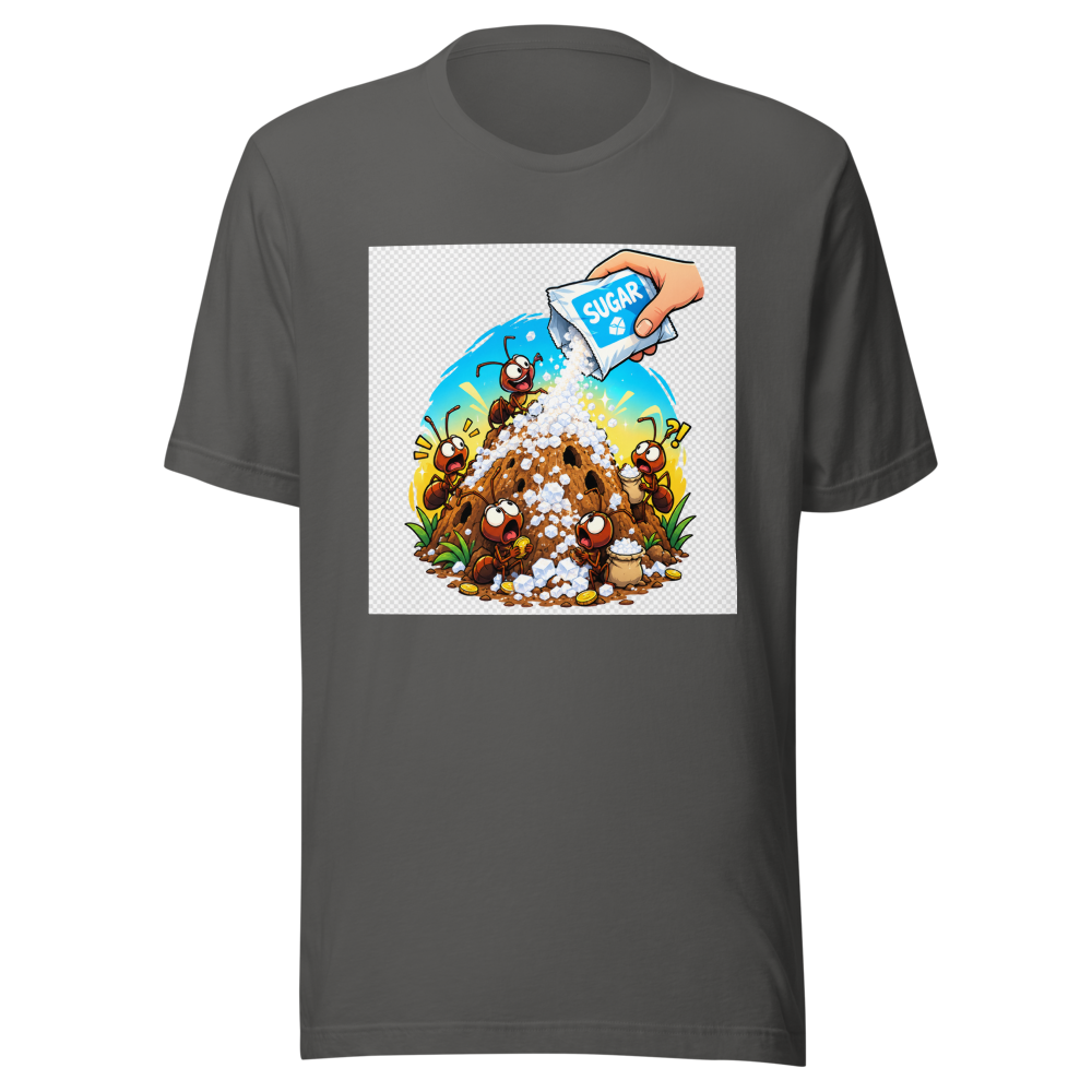 Ant Hill Economy Crash Funny Meme T-Shirt - Image 11