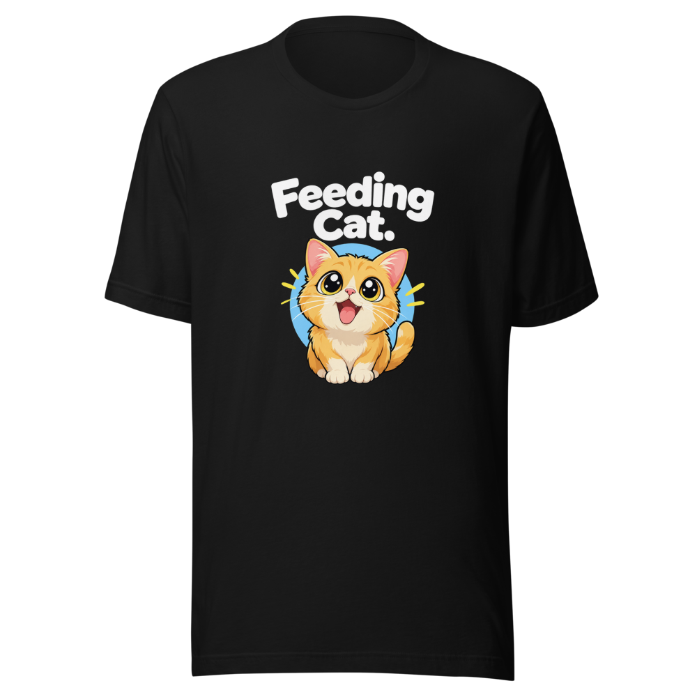 Feeding Cat Viral Meme T-Shirt - Image 2