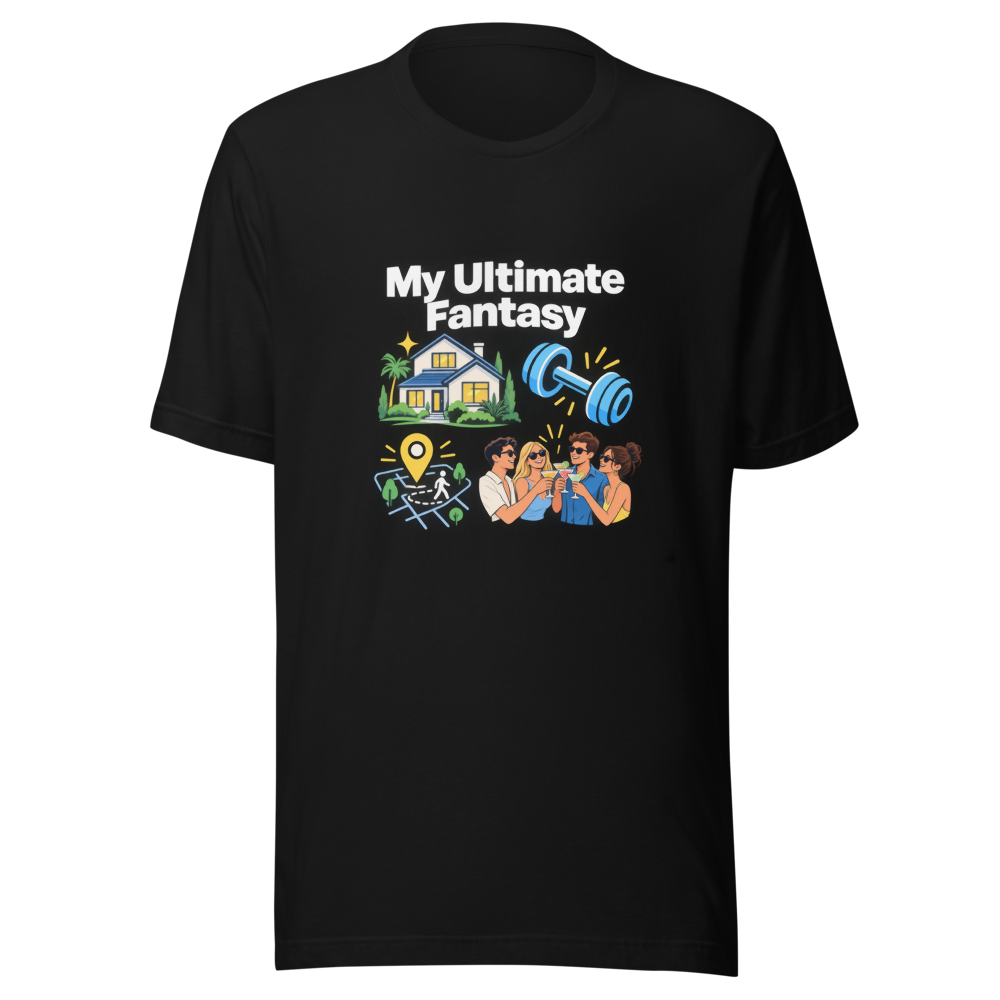 Dream Life Goals Themed Dinner Party T-Shirt - Image 2