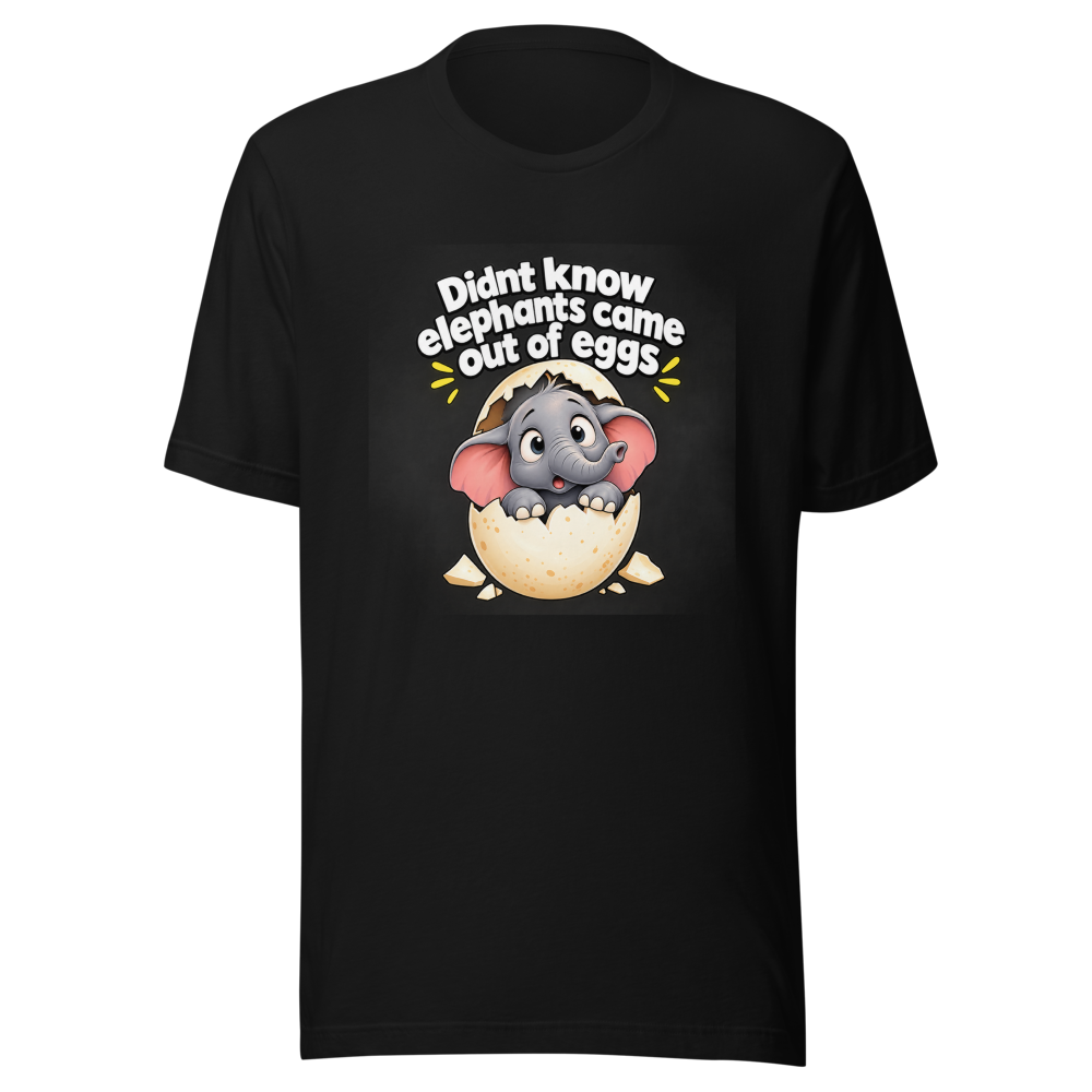 Funny Elephant Egg Meme T-Shirt - Image 2