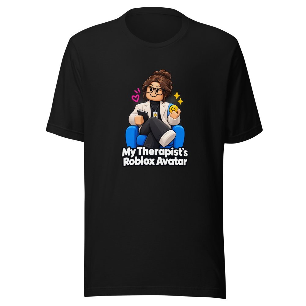 Roblox Therapist Avatar T-Shirt - Viral Meme - Image 2