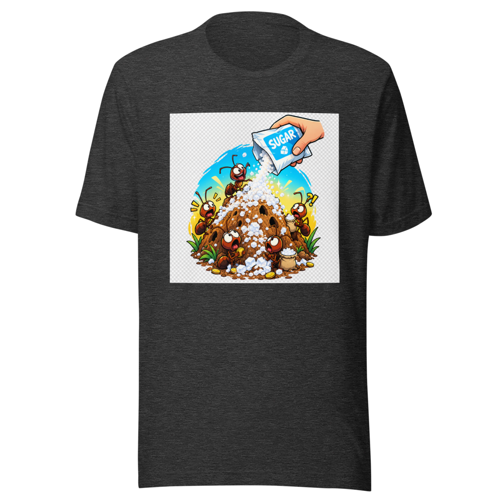Ant Hill Economy Crash Funny Meme T-Shirt - Image 9