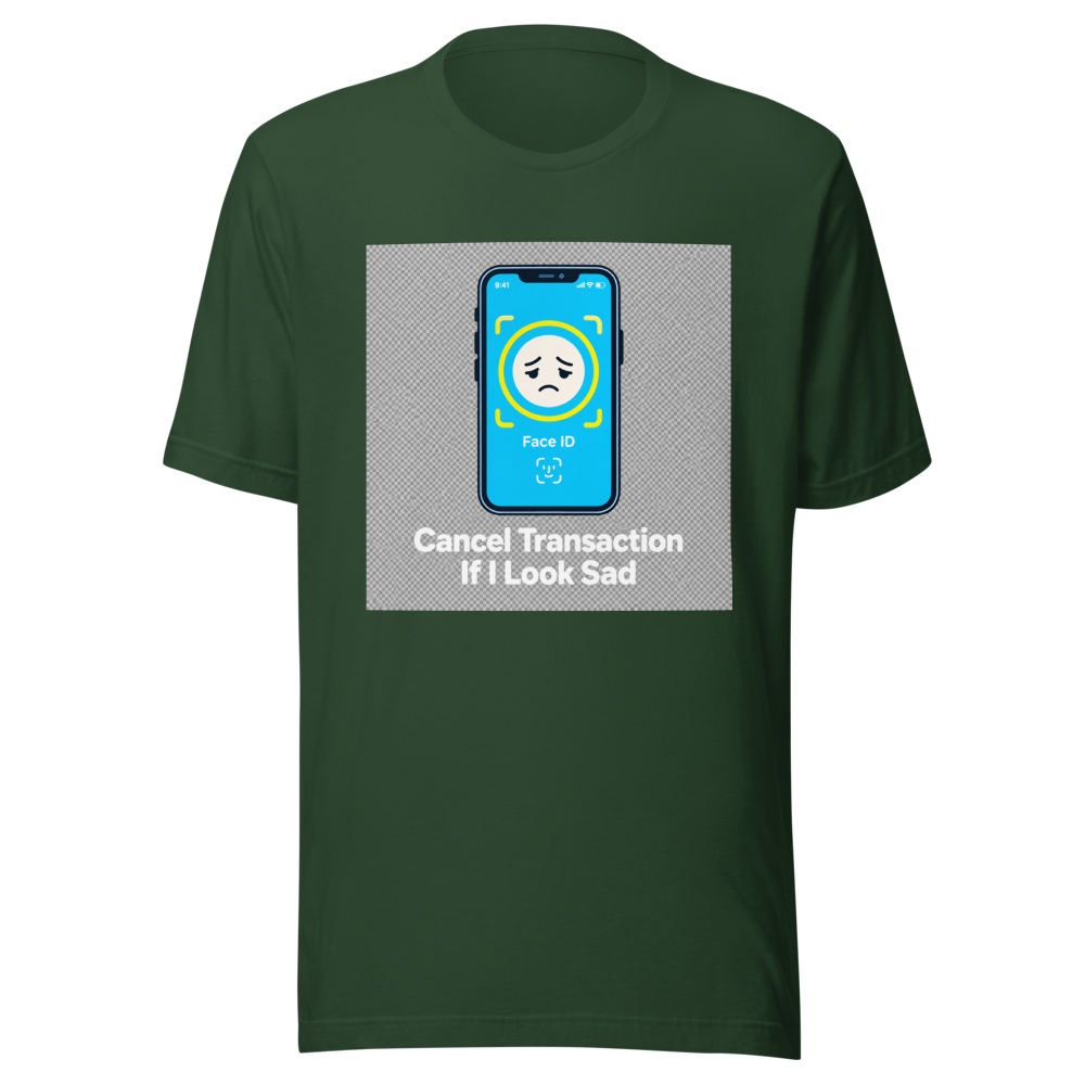 Sad Face ID Apple Pay Transaction Tee - Image 7