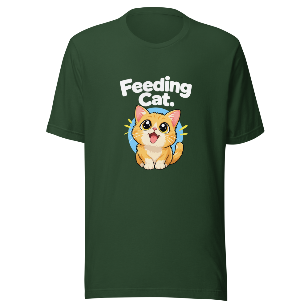 Feeding Cat Viral Meme T-Shirt - Image 7