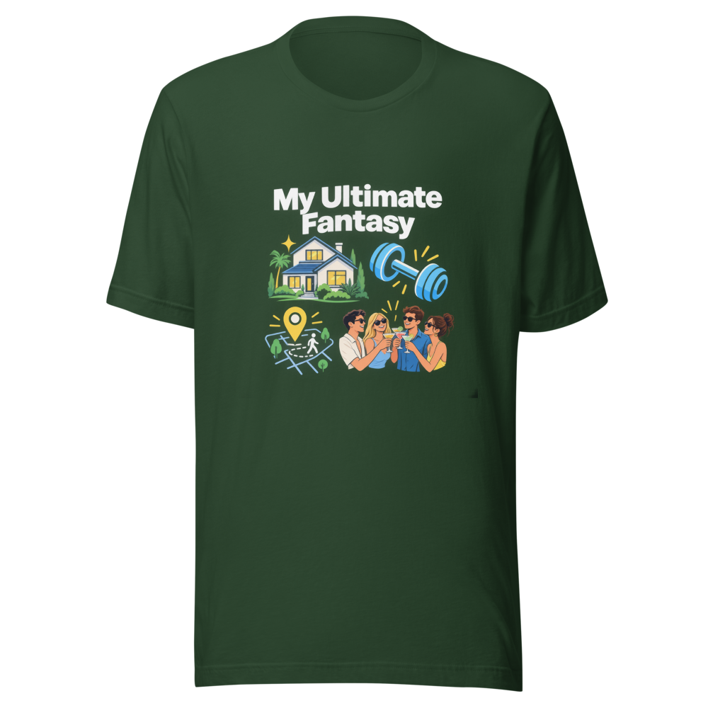 Dream Life Goals Themed Dinner Party T-Shirt - Image 7