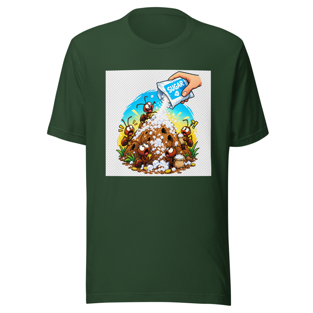 Ant Hill Economy Crash Funny Meme T-Shirt - Image 7