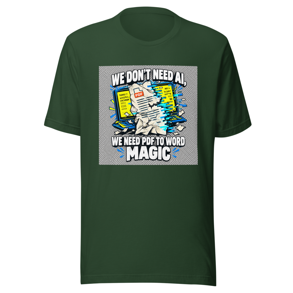 PDF to Word Doc Conversion Humor T-Shirt - Image 7