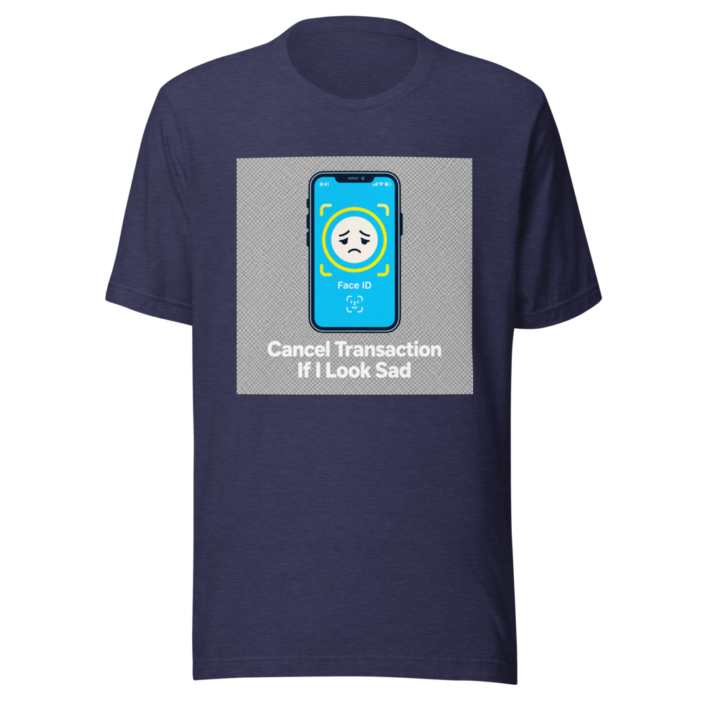 Sad Face ID Apple Pay Transaction Tee - Image 5