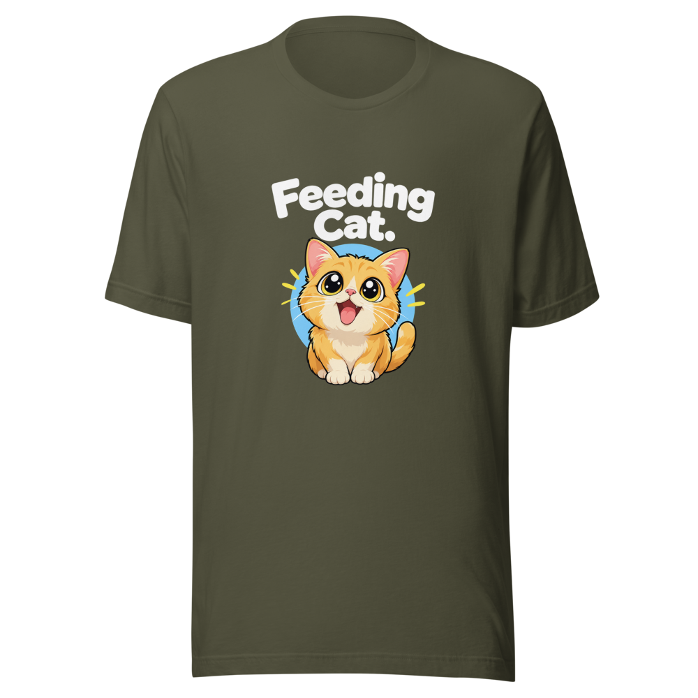 Feeding Cat Viral Meme T-Shirt - Image 10