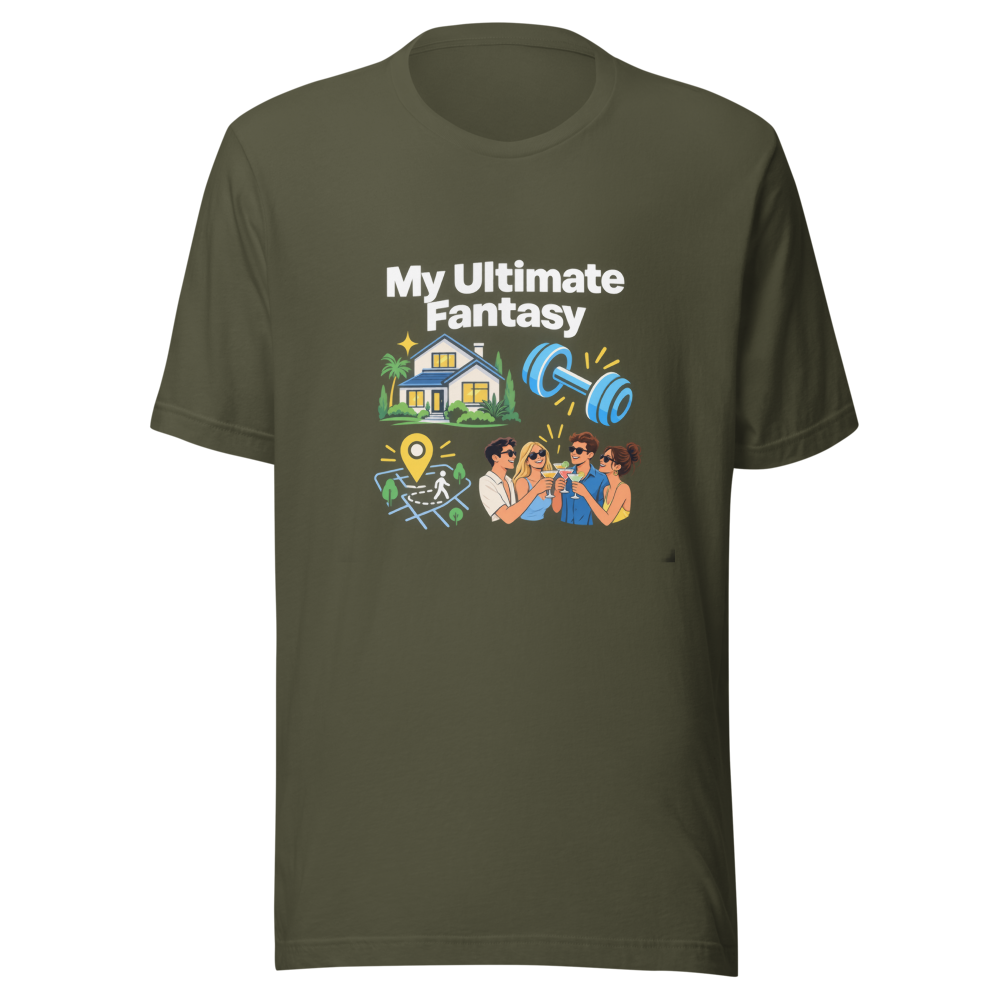 Dream Life Goals Themed Dinner Party T-Shirt - Image 10
