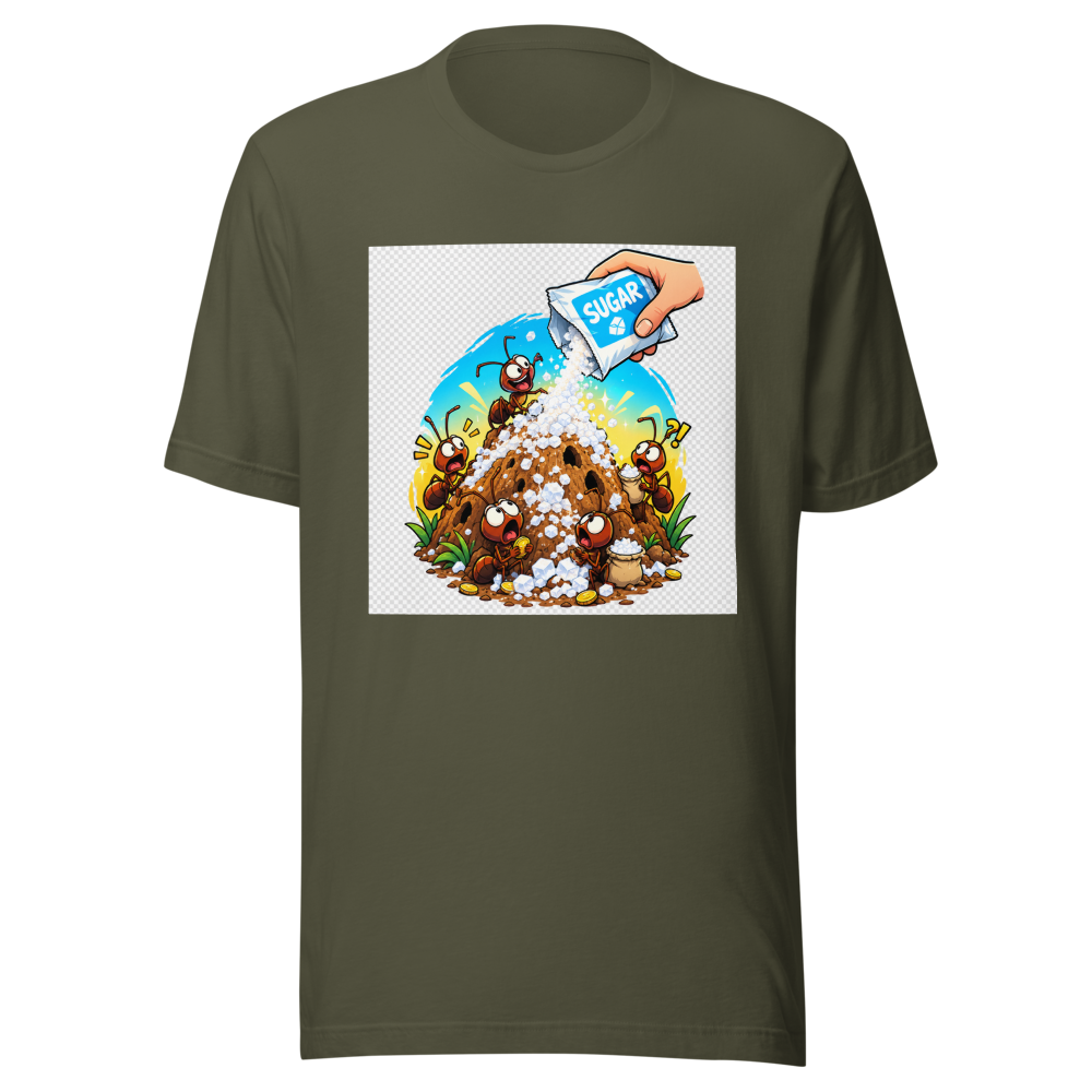 Ant Hill Economy Crash Funny Meme T-Shirt - Image 10