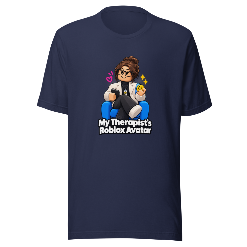 Roblox Therapist Avatar T-Shirt - Viral Meme - Image 4