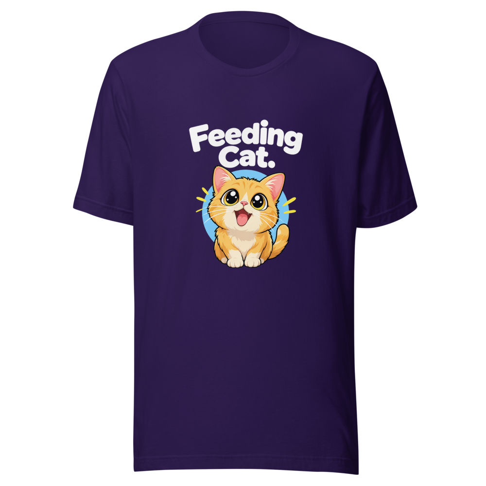 Feeding Cat Viral Meme T-Shirt - Image 3