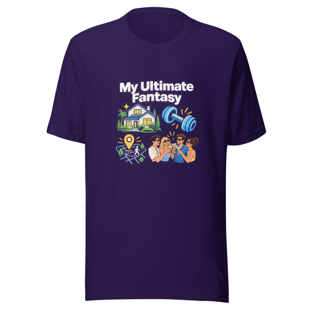 Dream Life Goals Themed Dinner Party T-Shirt - Image 3
